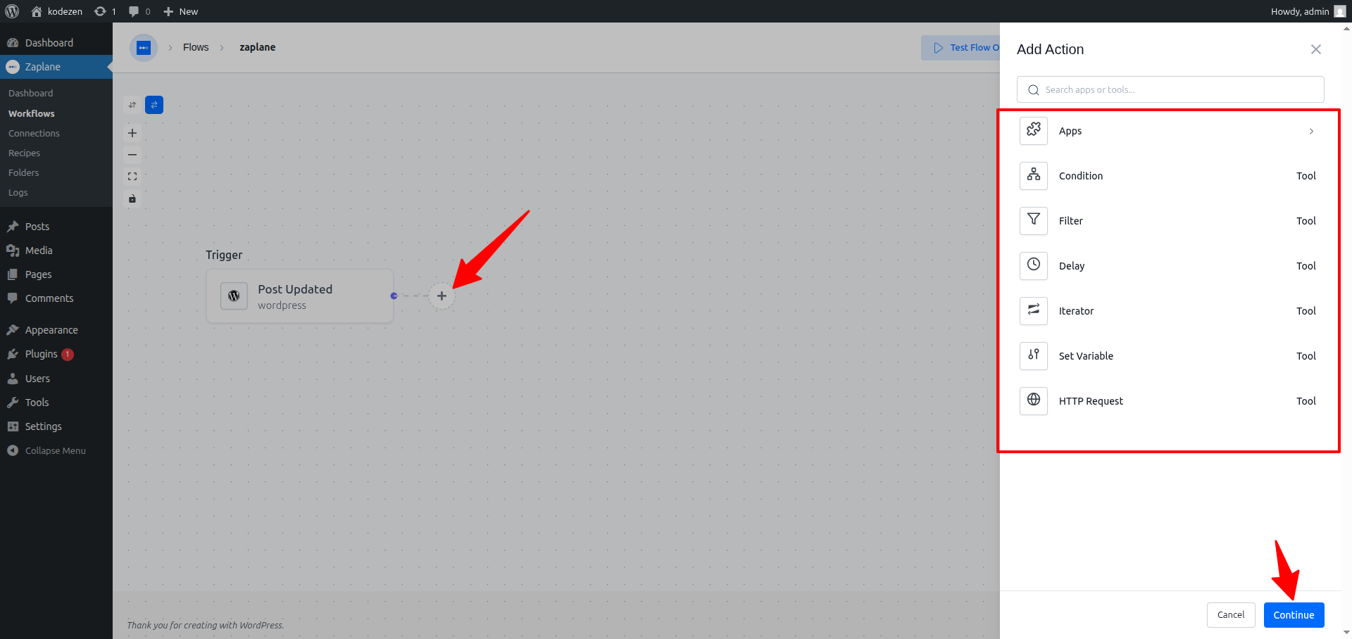 Configure an Action Configure an Action