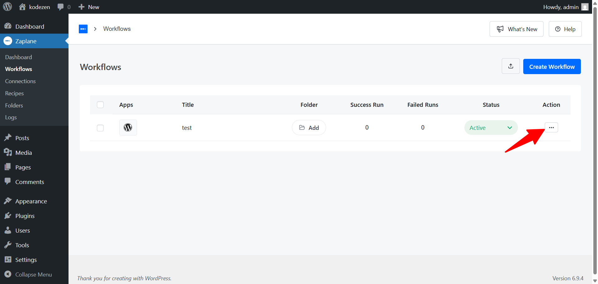 workflow Actions → editor workflow Actions