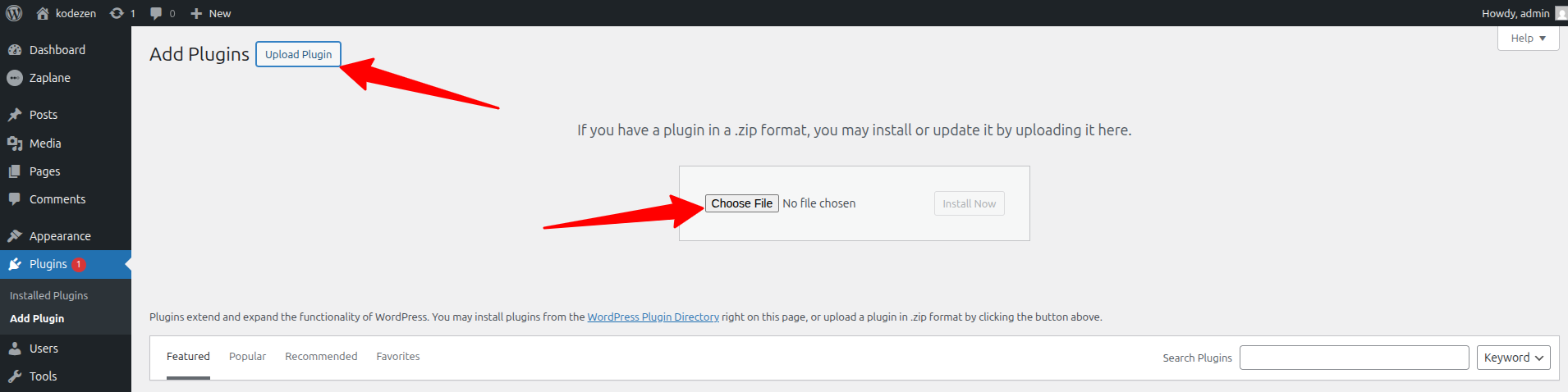 Click Upload Plugin Click Upload Plugin