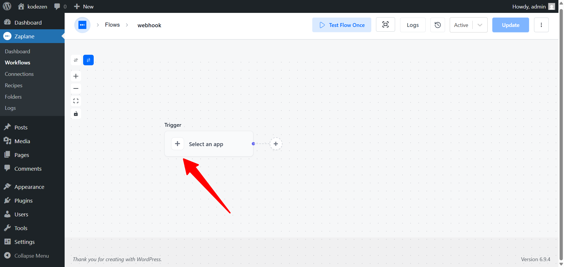 Workflow Tigger Select App Workflow Tigger Select App