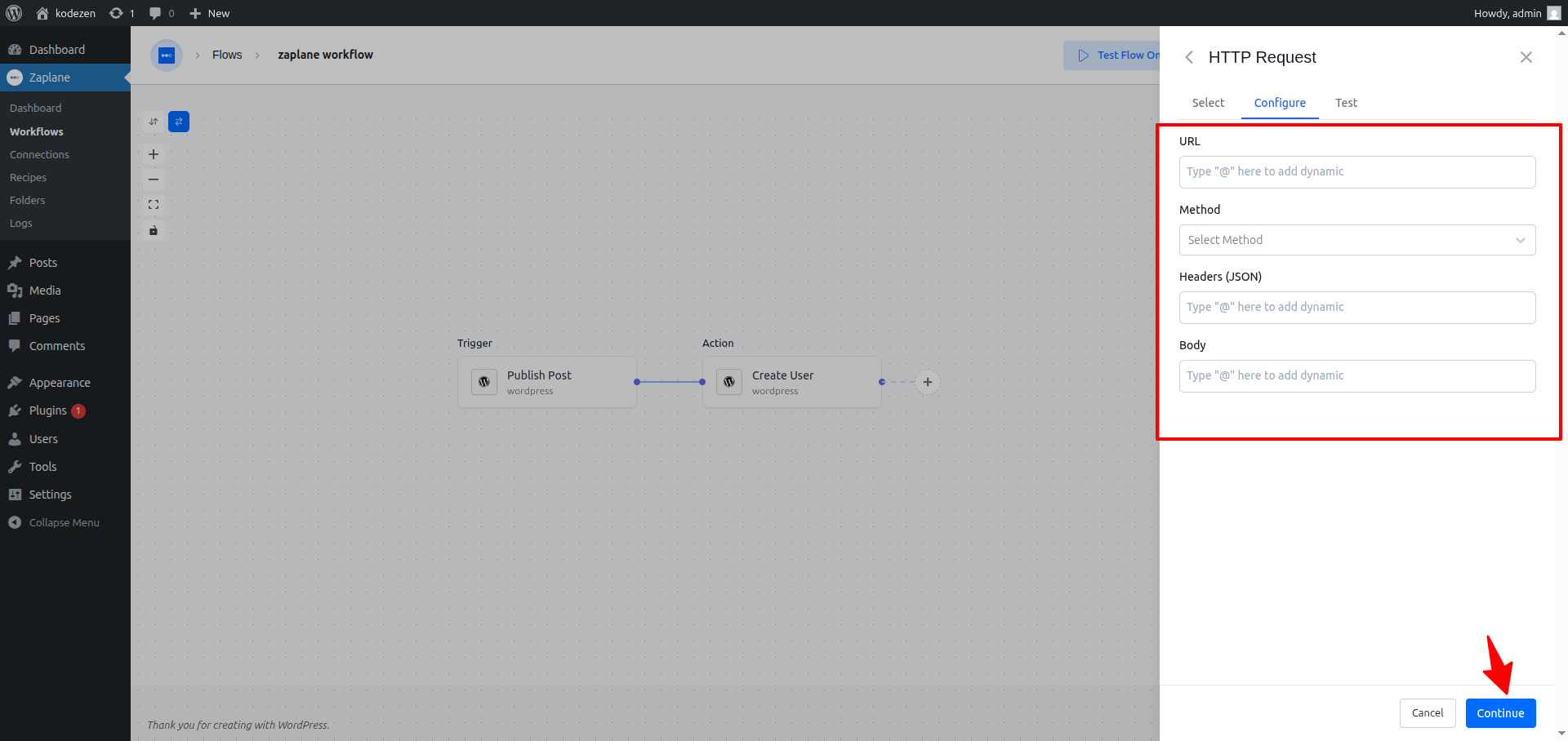 configure HTTP settings