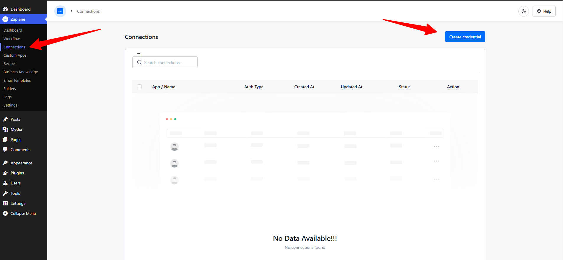 Create credential. Create credential.