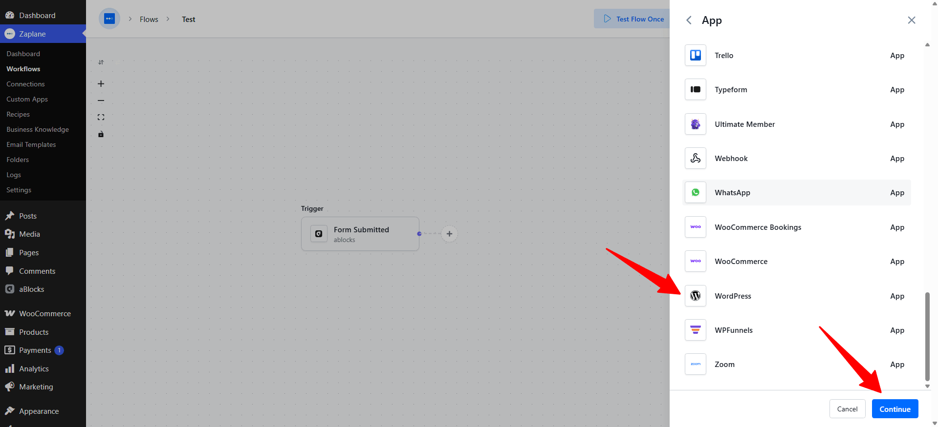 select WordPress select WordPress