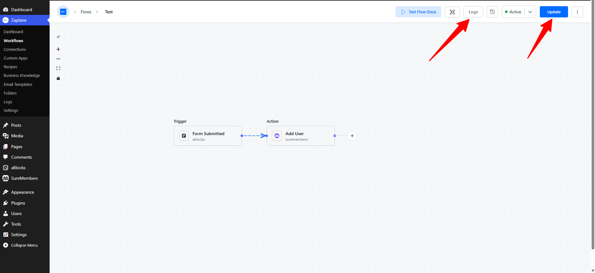 You can view execution results anytime from the Logs. You can view execution results anytime from the Logs.