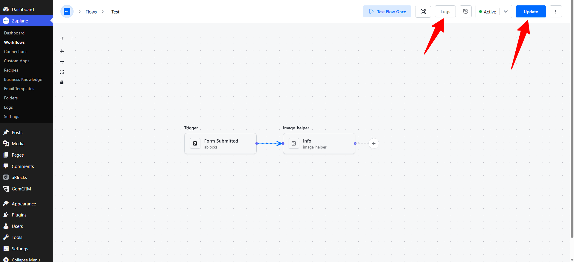 Update and activate the workflow Update and activate the workflow