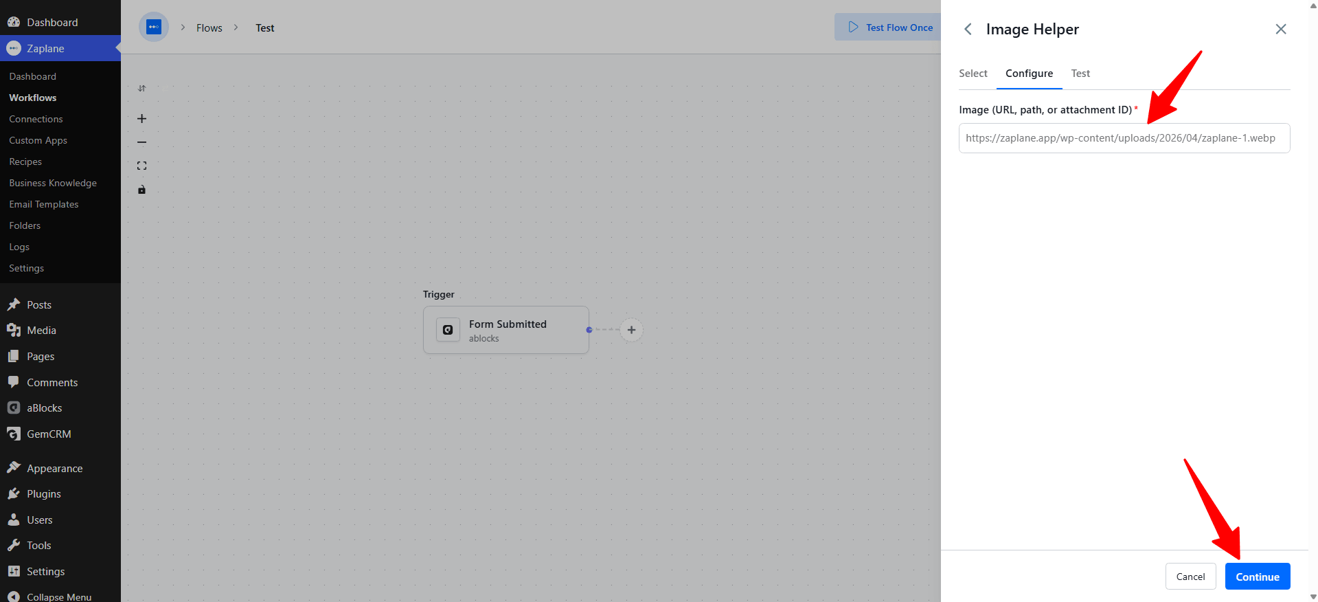 Configure the image source Configure the image source