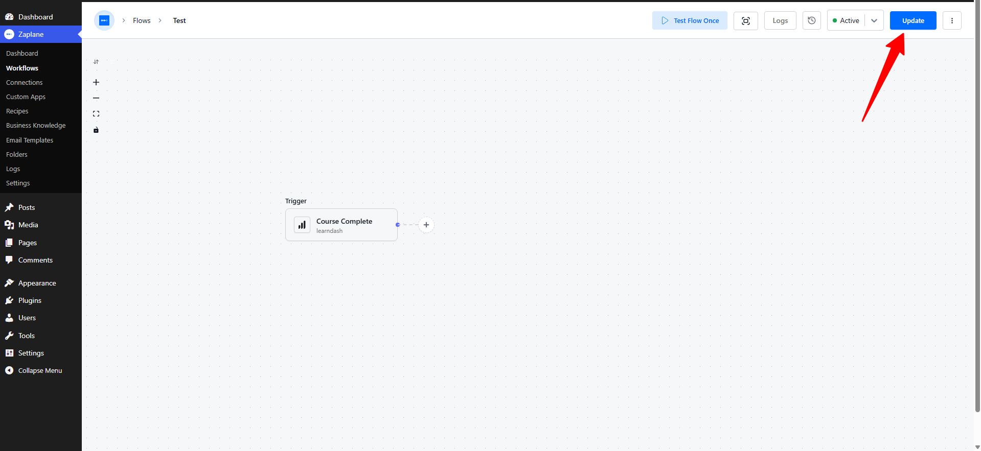 click Update to publish it