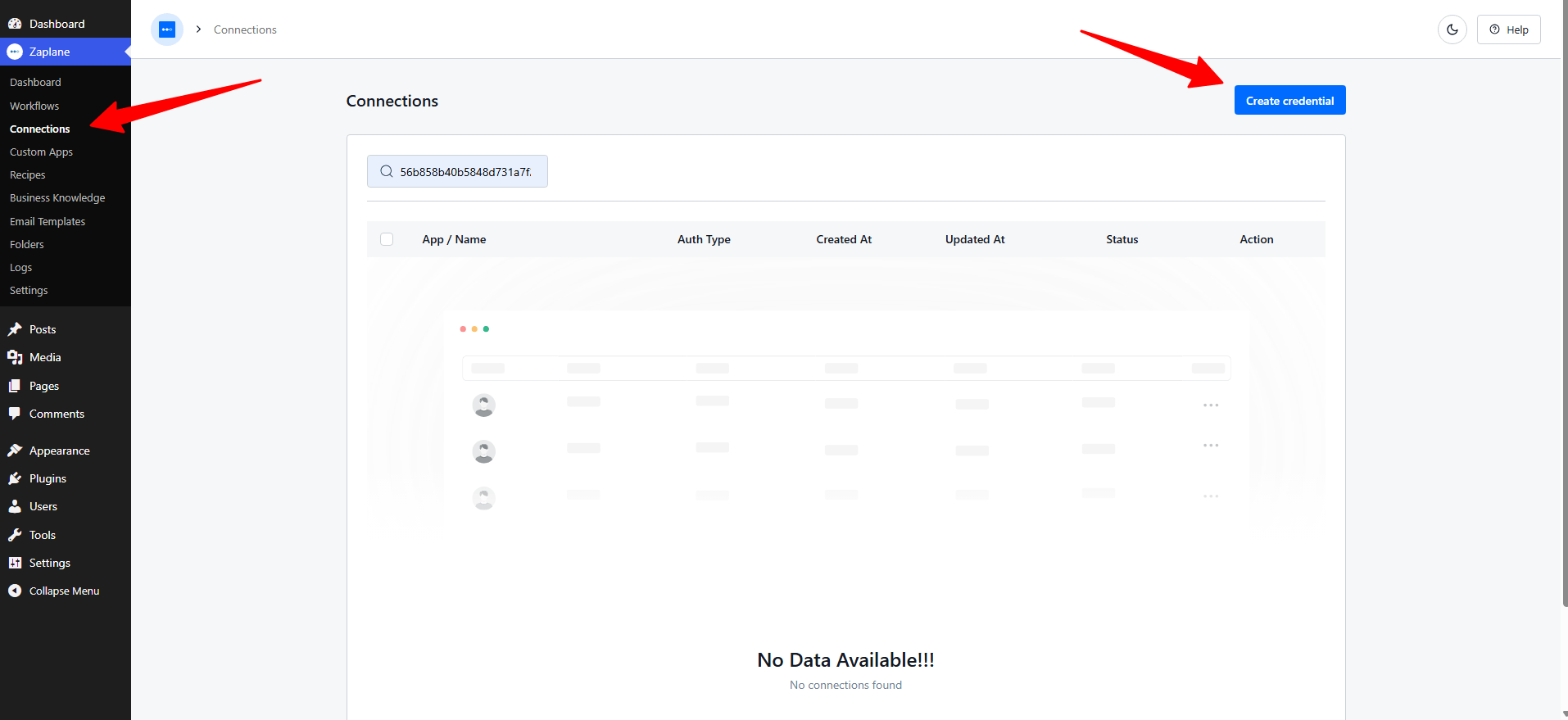Click Create credential click Create credential