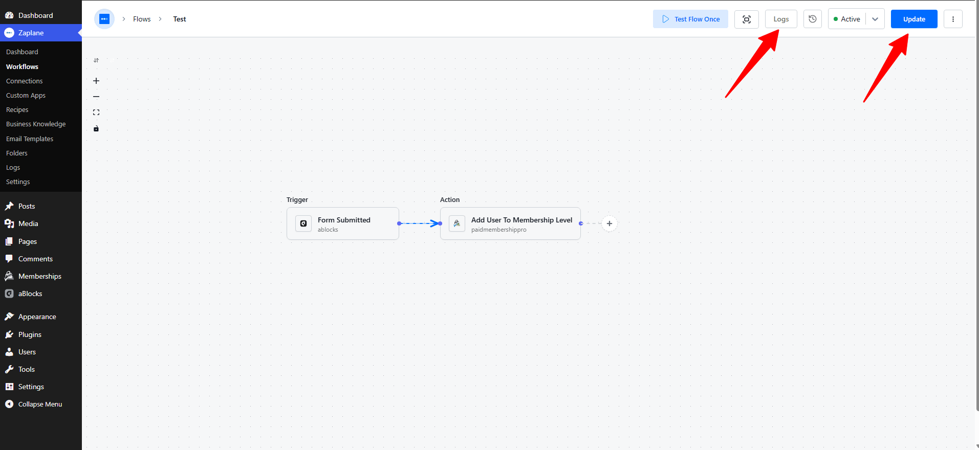 Back on the workflow canvas, Back on the workflow canvas,