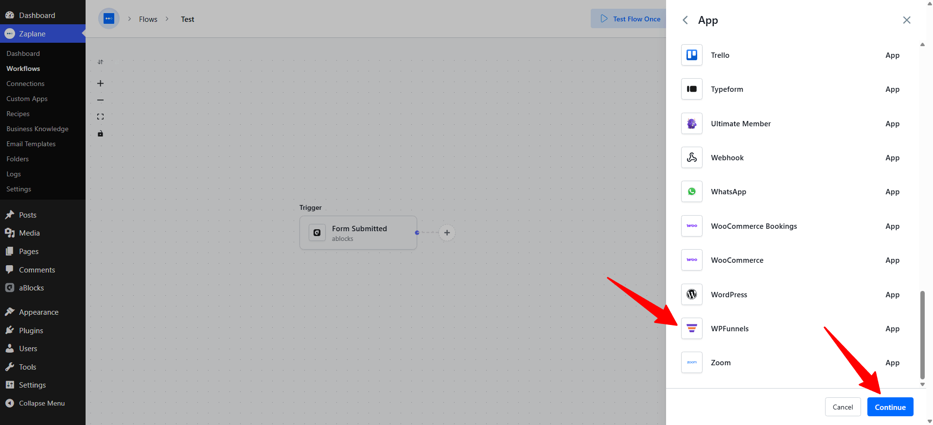 select WPFunnels select WPFunnels