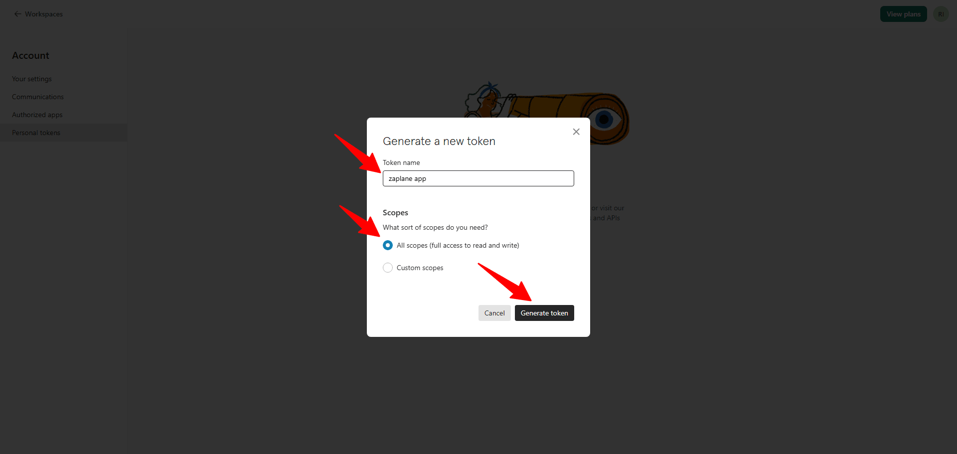 Generate token Generate token
