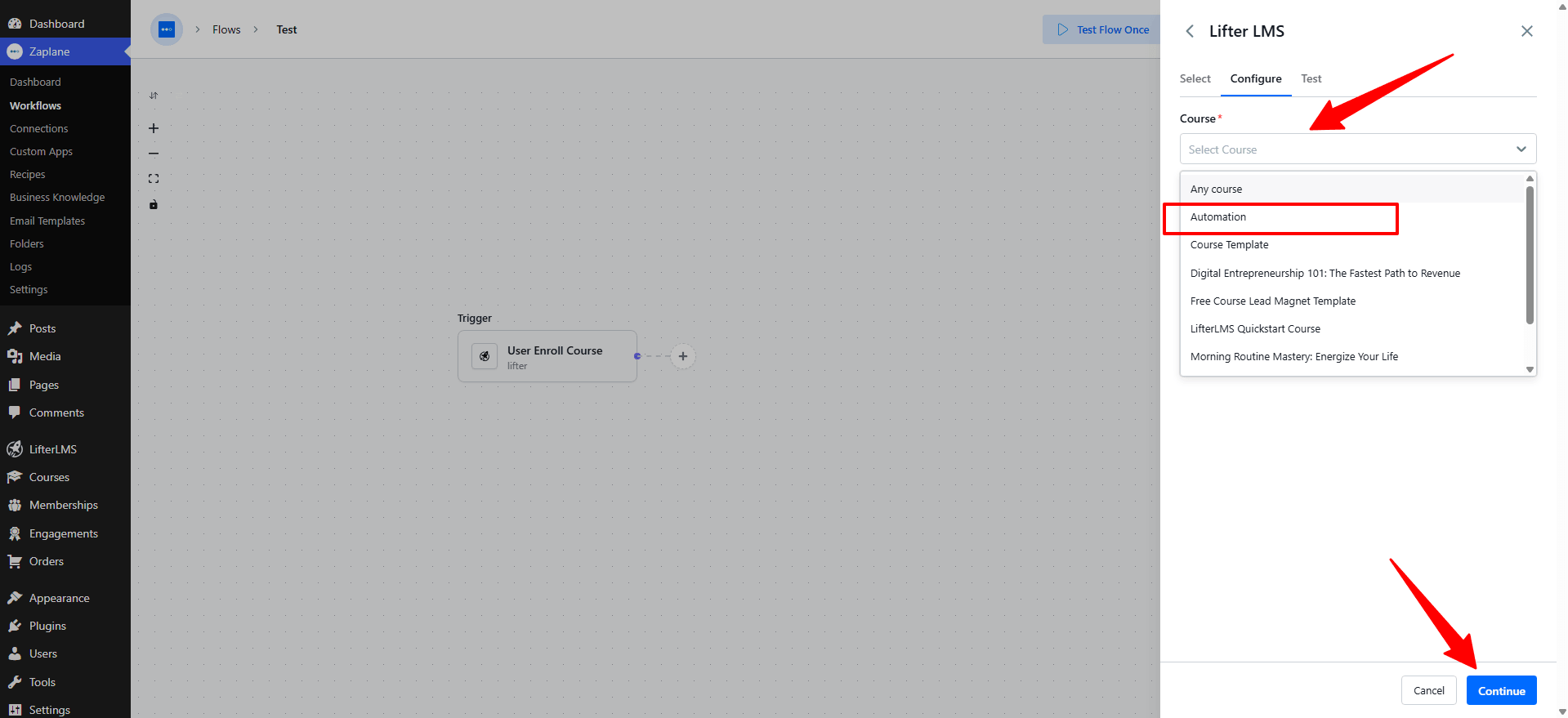 Configure the Trigger Configure the Trigger