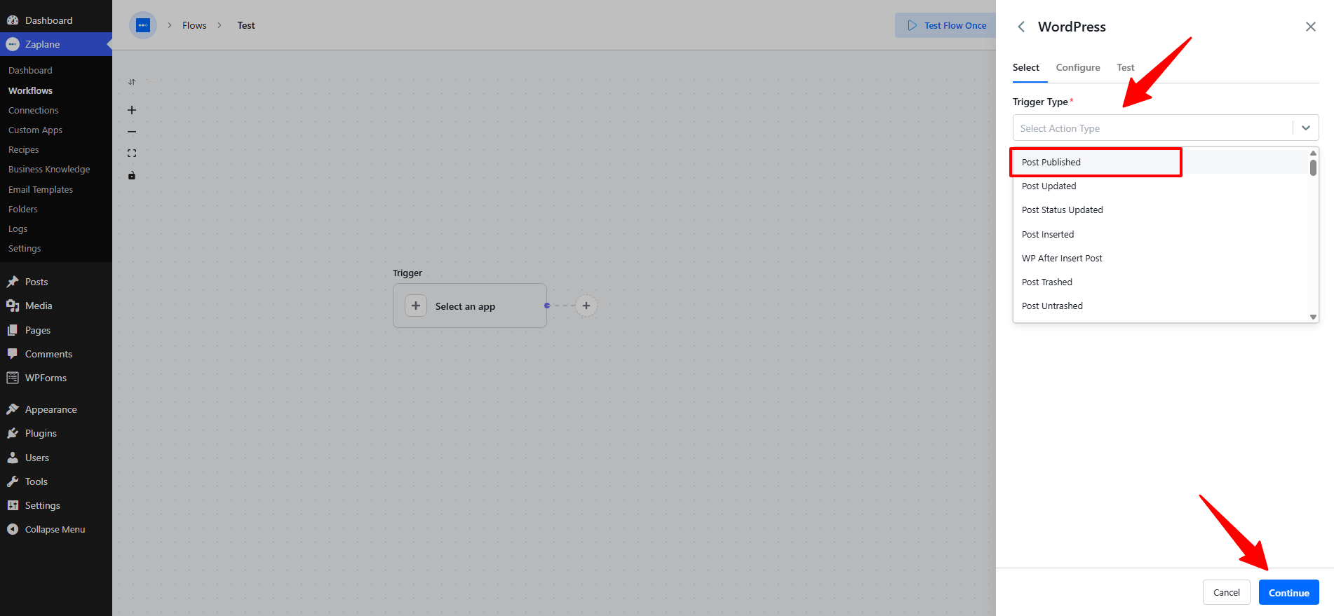 Choose a Trigger Choose a Trigger