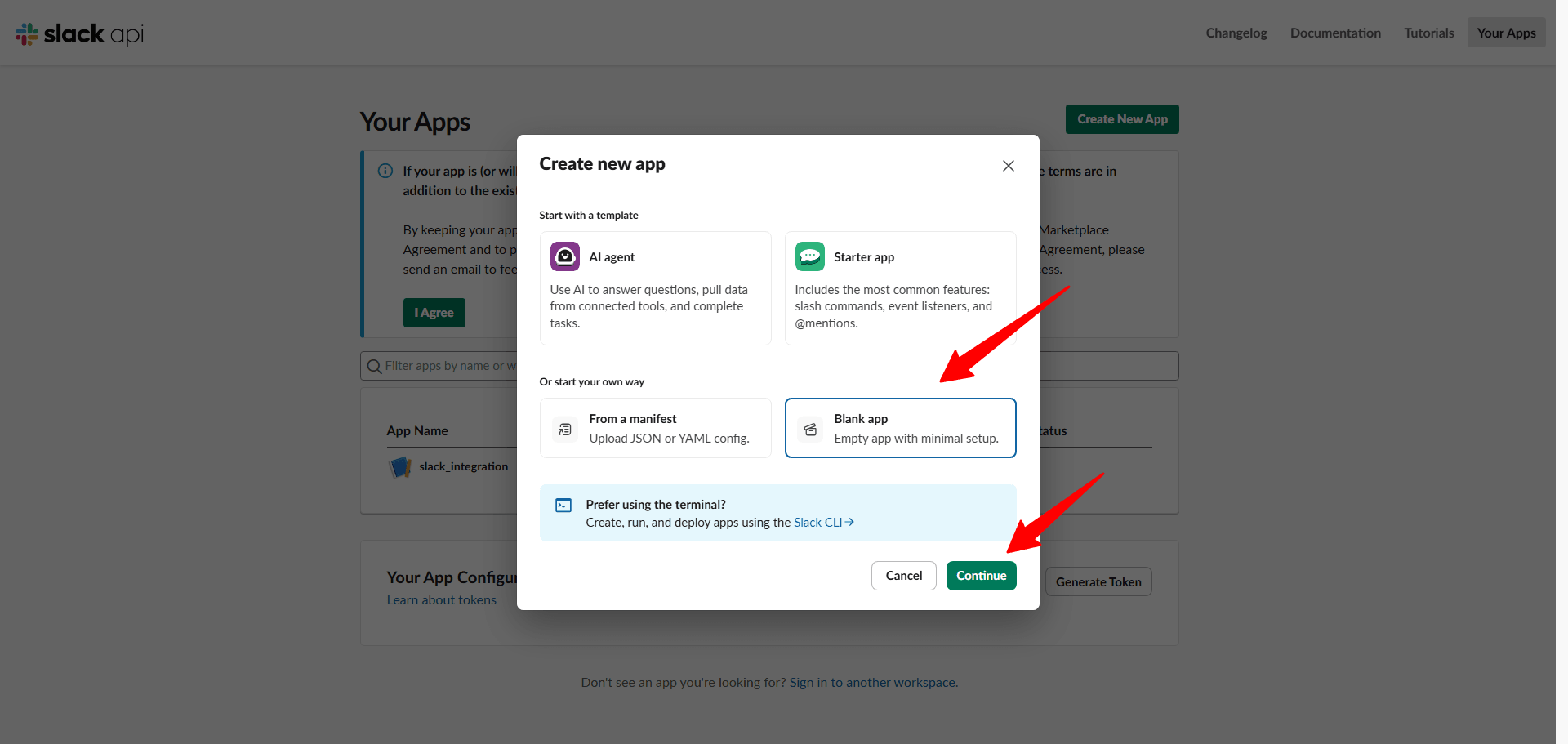 Choose "Blank App" Choose "Blank App"