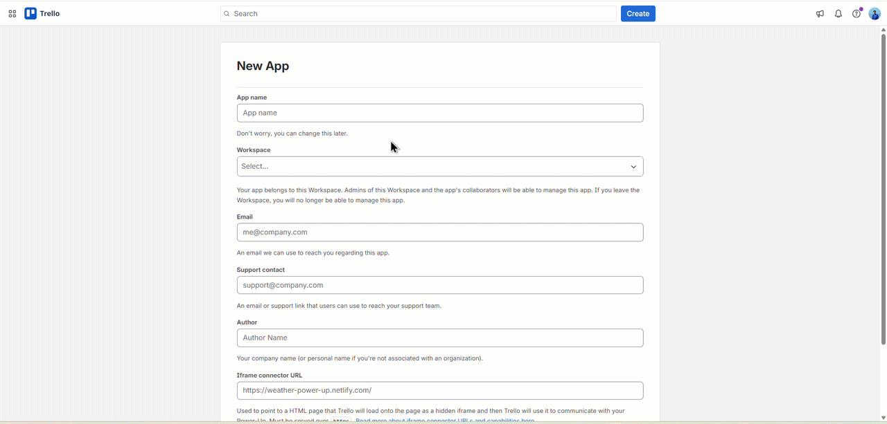 New App Form New App Form