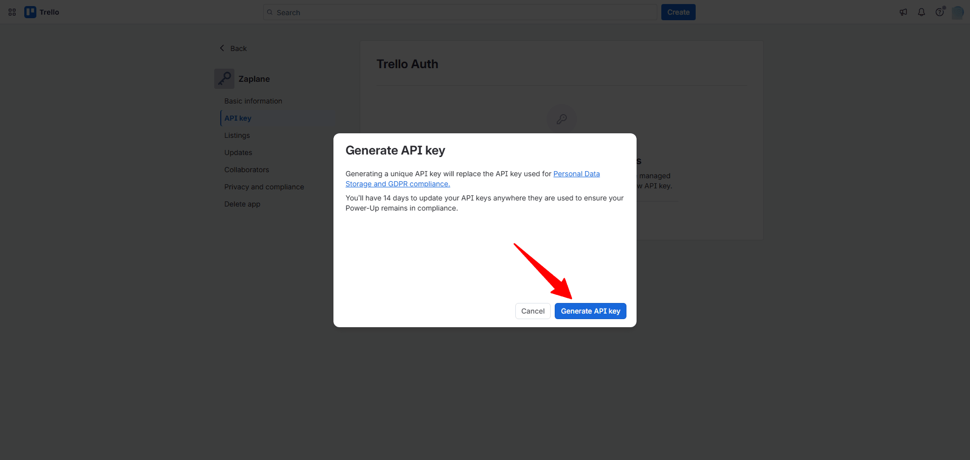 Generate API key Generate API key