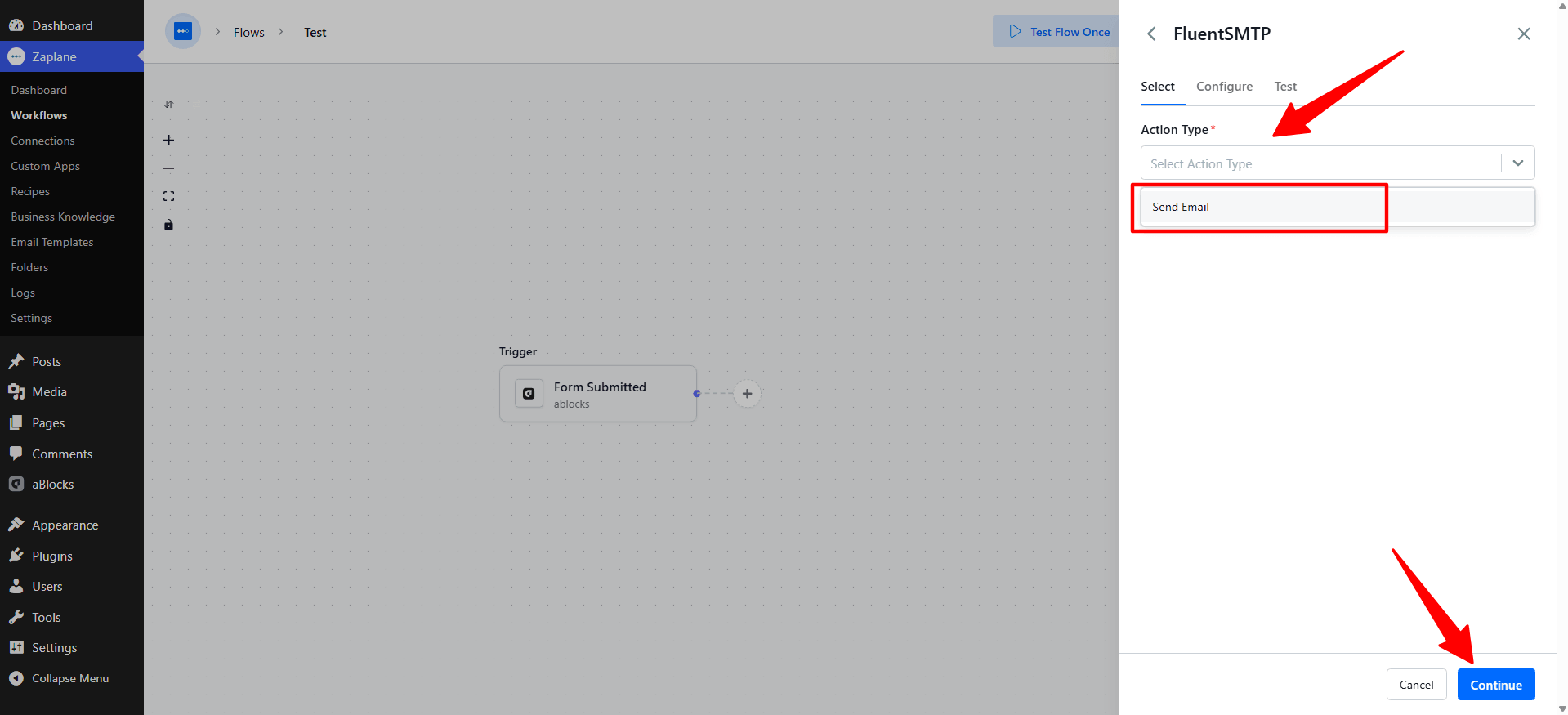 Choose the Action Type Choose the Action Type