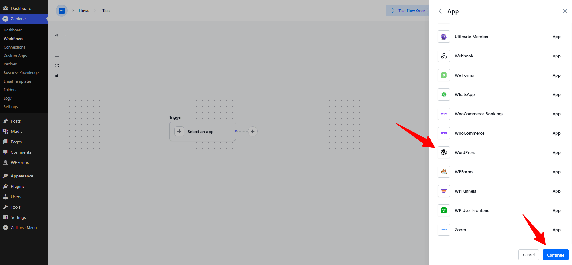 select WordPress select WordPress