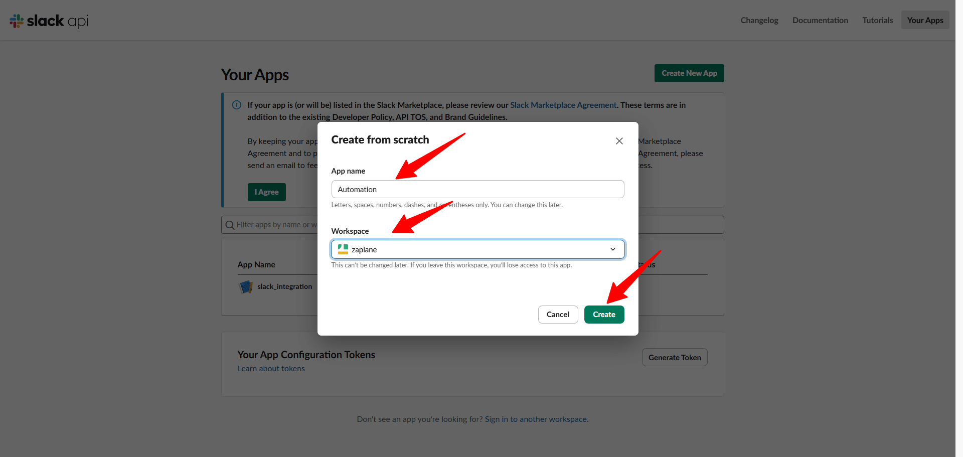 Name Your App and Pick a Workspace Name Your App and Pick a Workspace