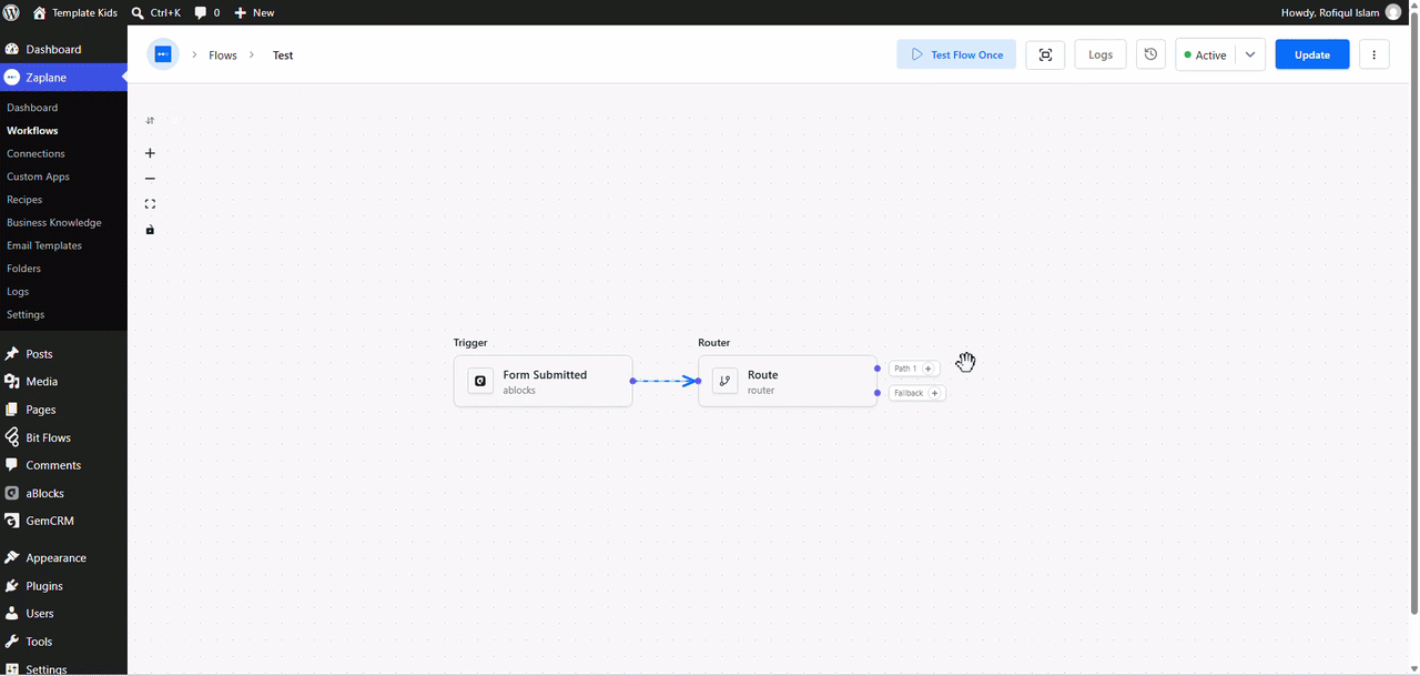  Add an Action for Each Path
