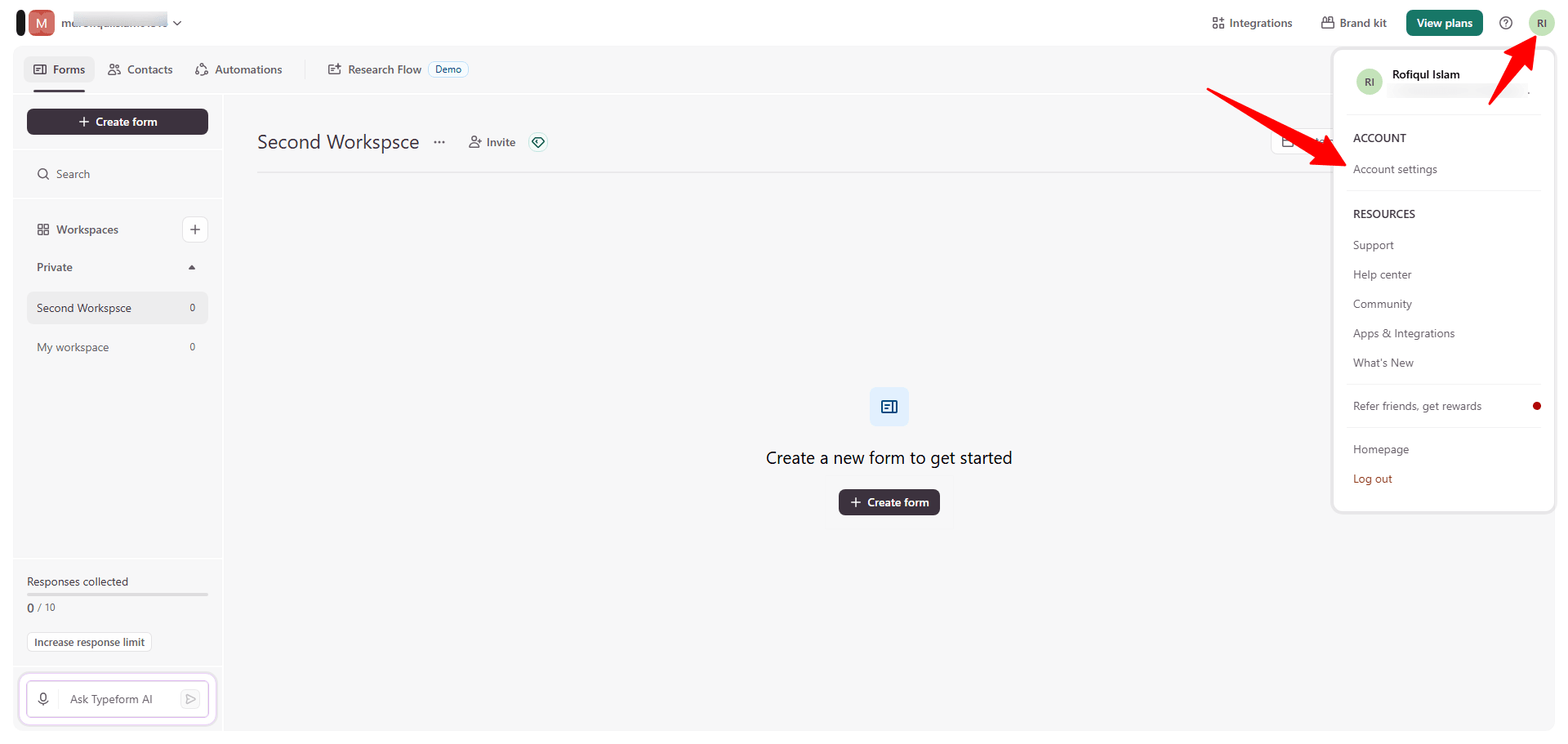 select Account settings. select Account settings.
