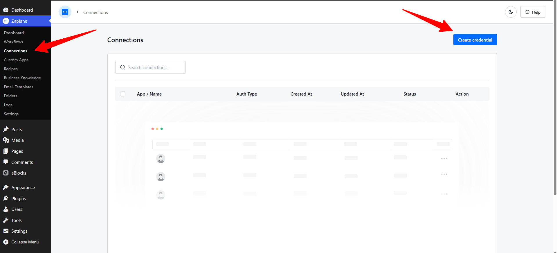 Create credential. Create credential.