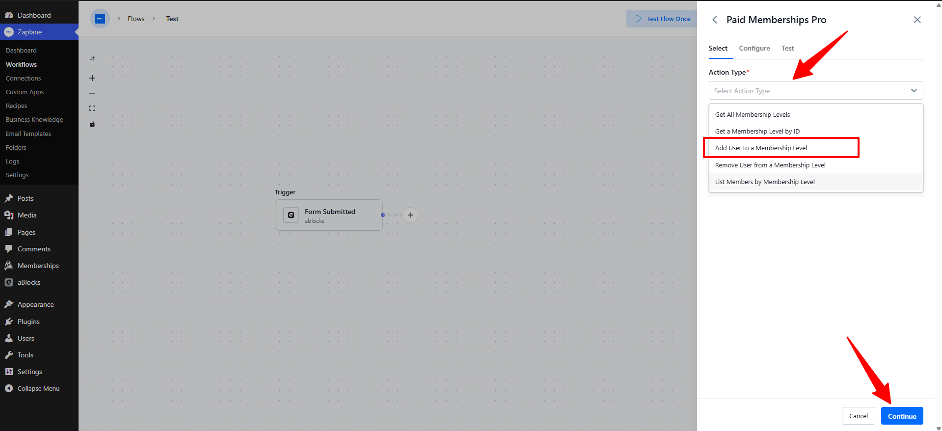 Add User to a Membership Level Add User to a Membership Level