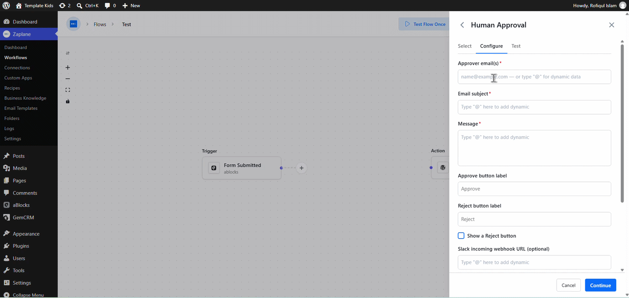 image4 Add an action to the Approved branch