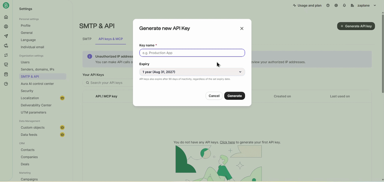 Generate API Key Generate API Key